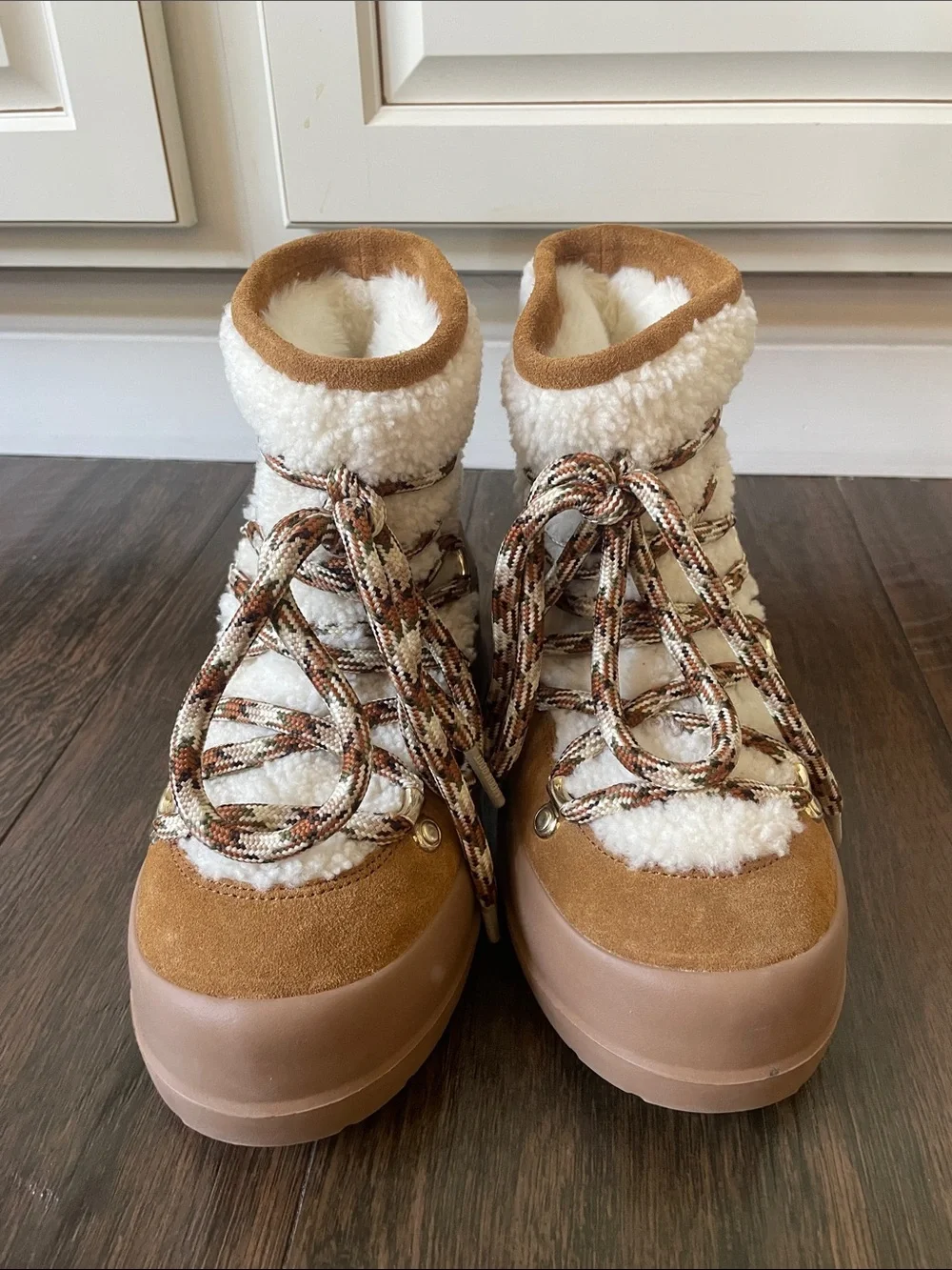 MOON BOOT Luna Shearling Snow Boots!